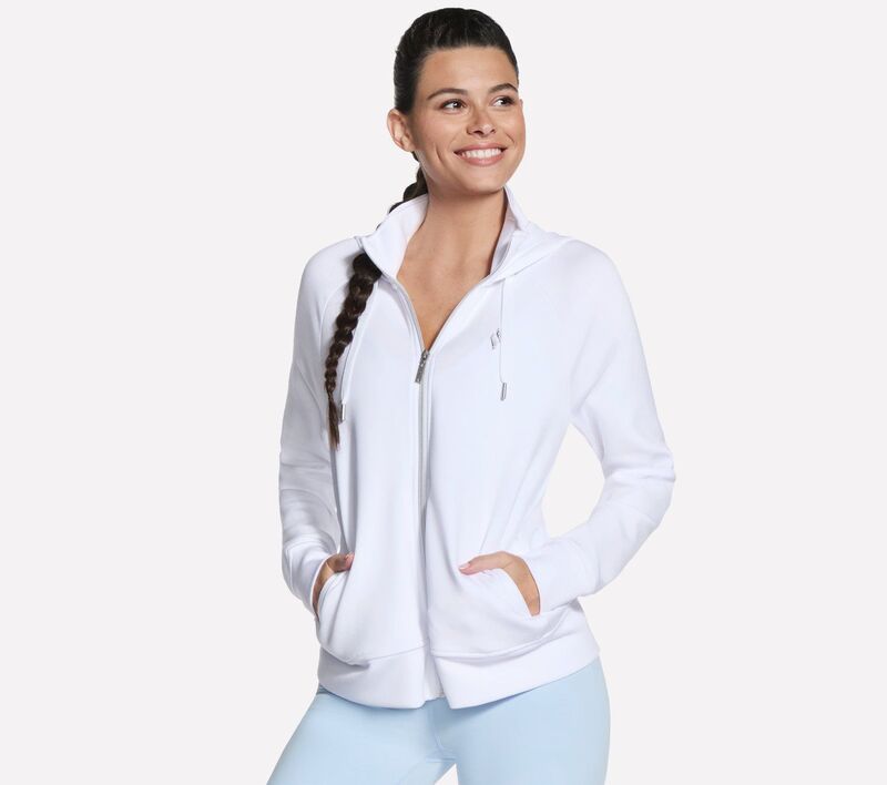 スケッチャーズ レディース アウター ジャケット・ブルゾン Women'skecherskechluxelevate Hooded Full-Zip Jacket Bright White ホワイト