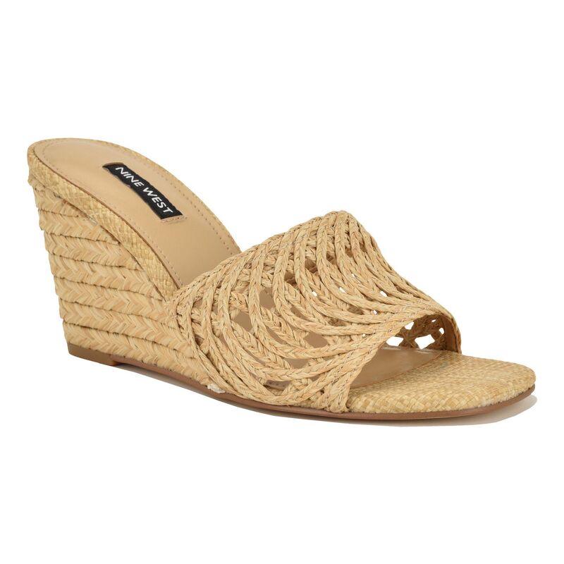 ナインウェスト レディース シューズ サンダル Nine West Nimma Women'slip-On Wedge Sandalsquare Toe Light Natural 18,735円
