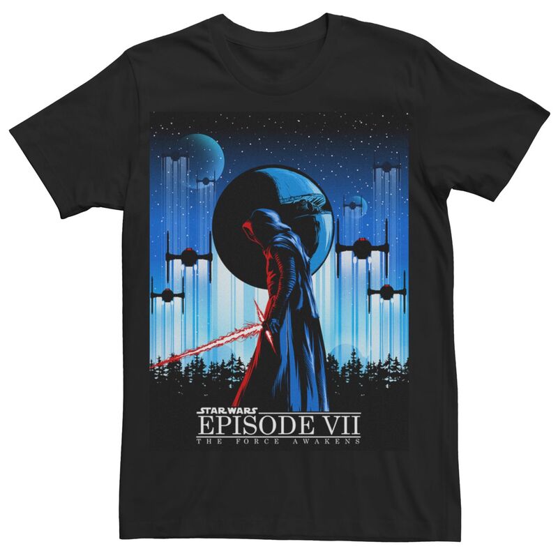 アニメキャラクター レディース トップス Tシャツ Licensed Character Men'star Wars Kylo Ren First Order Portraitee Black ブラック