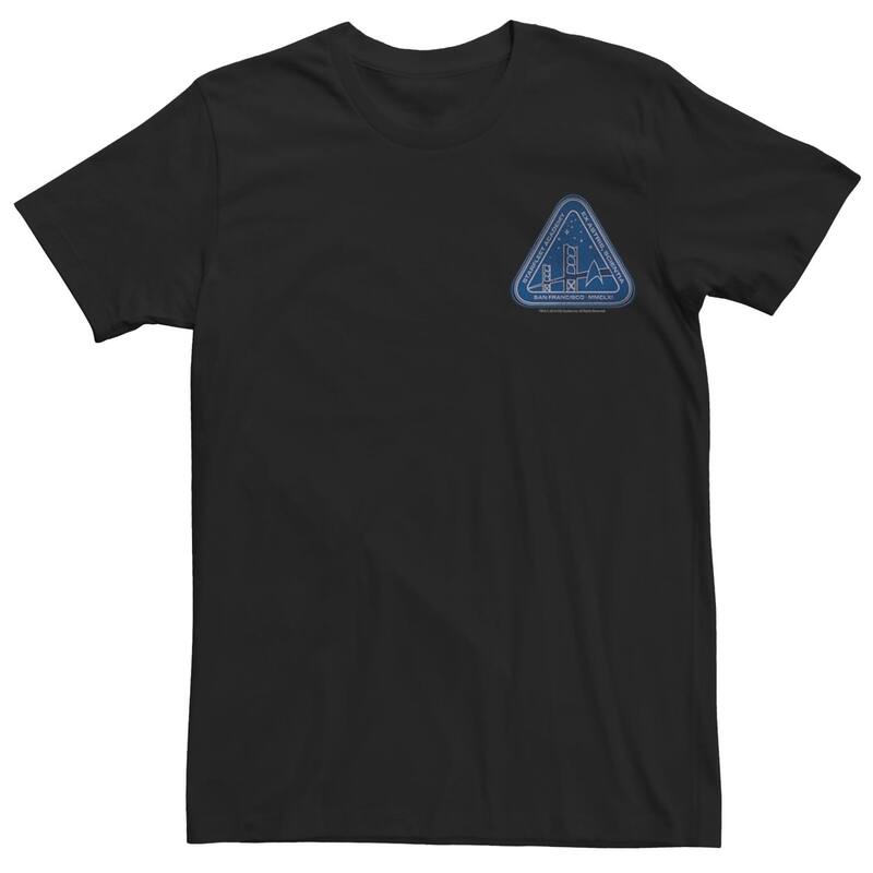 アニメキャラクター レディース トップス Tシャツ グラフィック Licensed Character Men'star Trek SFA Patch Graphic Tee Black ブラック