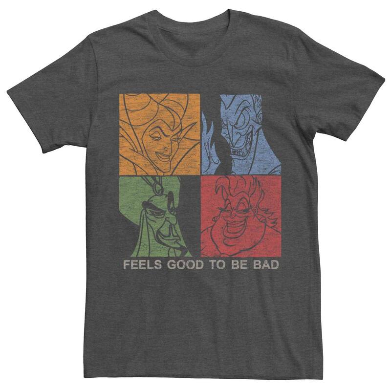 ディズニー レディース トップス Tシャツ グラフィック Disney's Villains Feels Good To Be Bad Men's Graphic Tee Charcoal Heather チャコール