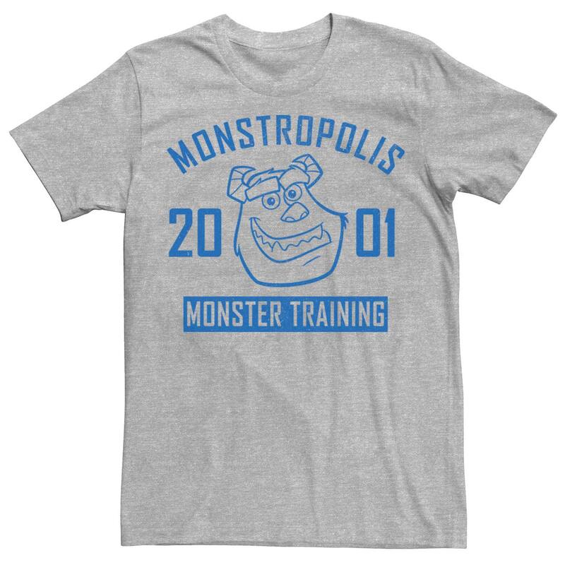 アニメキャラクター レディース トップス Tシャツ グラフィック Licensed Character Pixar's Monster's Inc. Men's Monster In Trainingraphic Tee Athlc Hthr
