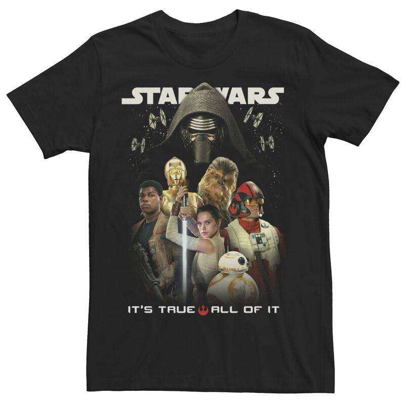 スター ウォーズ レディース トップス Tシャツ グラフィック Men'star Wars Rey Kylo Ren Episode 7 Cast Poster Graphic Tee Black ブラック
