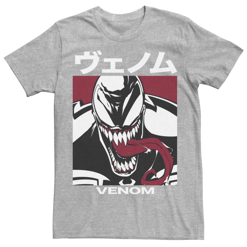 マーベル レディース トップス Tシャツ Men's Marvel Venom Kanji Bearing Tee Athletic Heather ヘザー