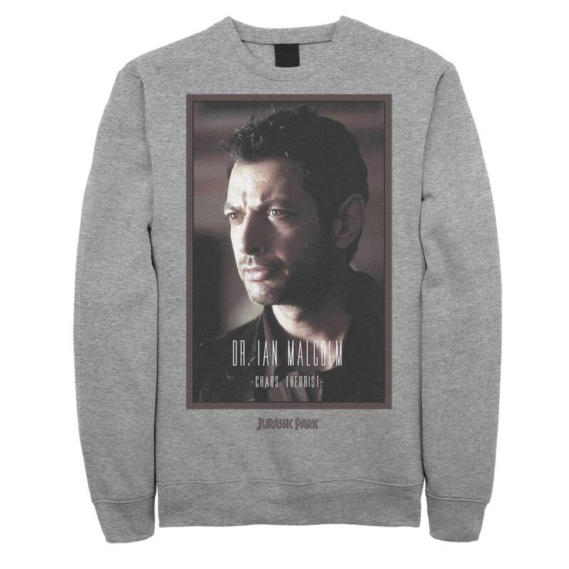 アニメキャラクター レディース トップス Tシャツ スウェット Licensed Character Men's Jurassic Park Dr. Ian Malcolm Chaos Theorist Pullover Sweatshirt Athletic Heather ヘザー