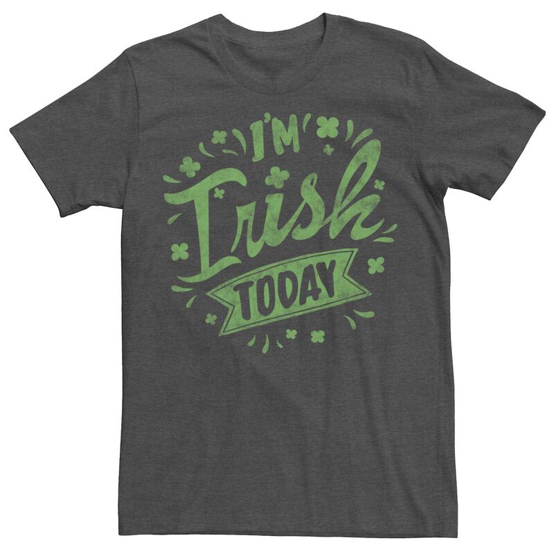 アニメキャラクター レディース トップス Tシャツ グラフィック Licensed Character Men's I'm Irish Today Green Text Graphic Tee Charcoal Heather チャコール