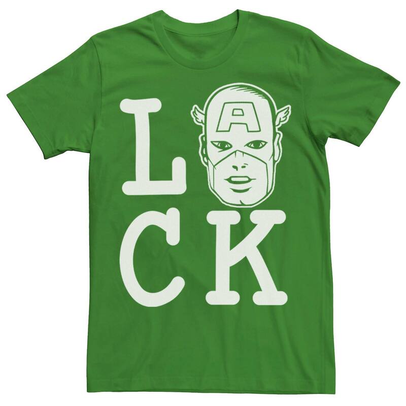 マーベル レディース トップス Tシャツ キャップ Men's Marvel Captain America Lucky St. Patrick's Day Textee Kelly