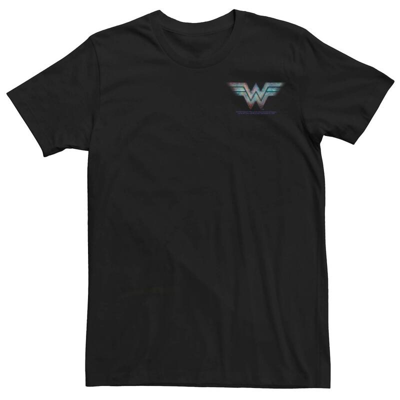 アニメキャラクター レディース トップス Tシャツ ロゴ Licensed Character Men's DComics Wonder Woman Logo Pocketee Black ブラック