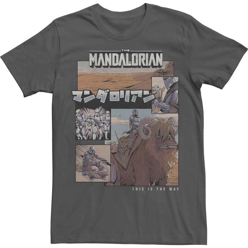 スター ウォーズ レディース トップス Tシャツ Men'star Wars The Mandalorian Mando Comic Boxed Up Tee Charcoal チャコール