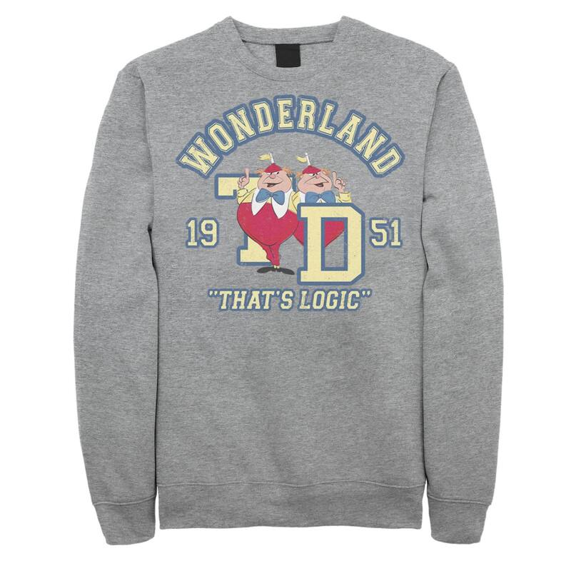 ディズニー レディース トップス Tシャツ スウェット ツイード Disney's Alice In Wonderland Tweedledee Tweedledumen's Collegiate Sweatshirt Athletic Heather ヘザー