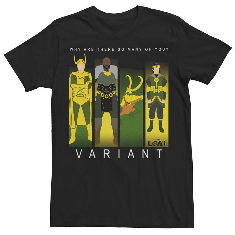 アニメキャラクター レディース トップス Tシャツ Licensed Character Men's Marveloki Variant Panel Poster Tee Black ブラック