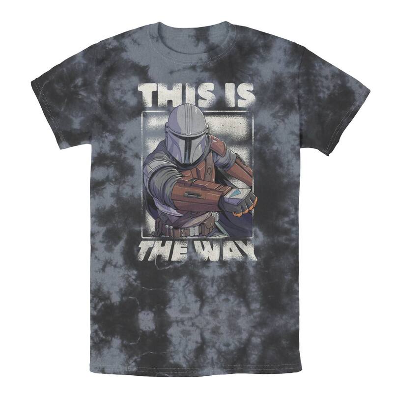 アニメキャラクター レディース トップス Tシャツ Licensed Character Men'star Wars The Mandalorian This The Way Portraitee Black Charcoal ブラック