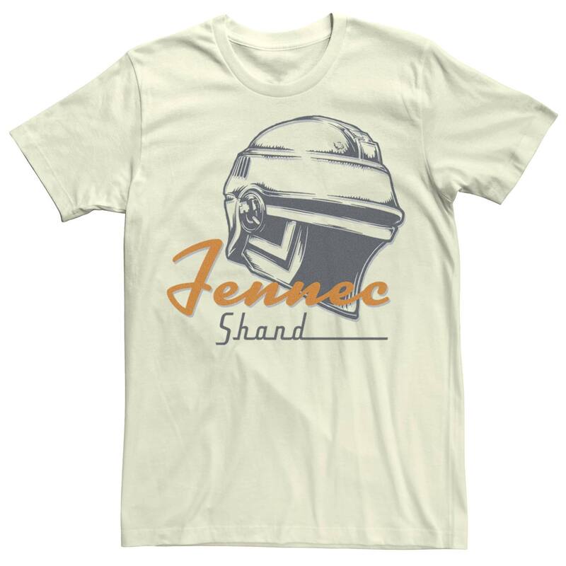 アニメキャラクター レディース トップス Tシャツ ロゴ Licensed Character Men'star Wars The Book Of Boba Fett Fennec Shand Retro Helmet Logo Tee Natural
