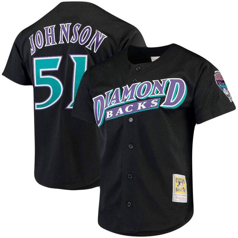 ミッチェル&ネス レディース トップス Tシャツ メッシュ トール ジャージー Men's Mitchell & Ness Randy Johnson Black Arizona Diamondbacks Big & Tall Cooperstown Collection Mesh Button-Up Jersey Dbk Black ブラック