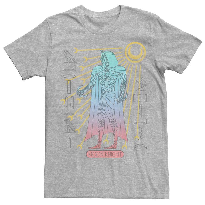 アニメキャラクター レディース トップス Tシャツ Licensed Character Men's Marvel Moon Knight Mummy Glyphs Tee Athletic Heather ヘザー 7,884円