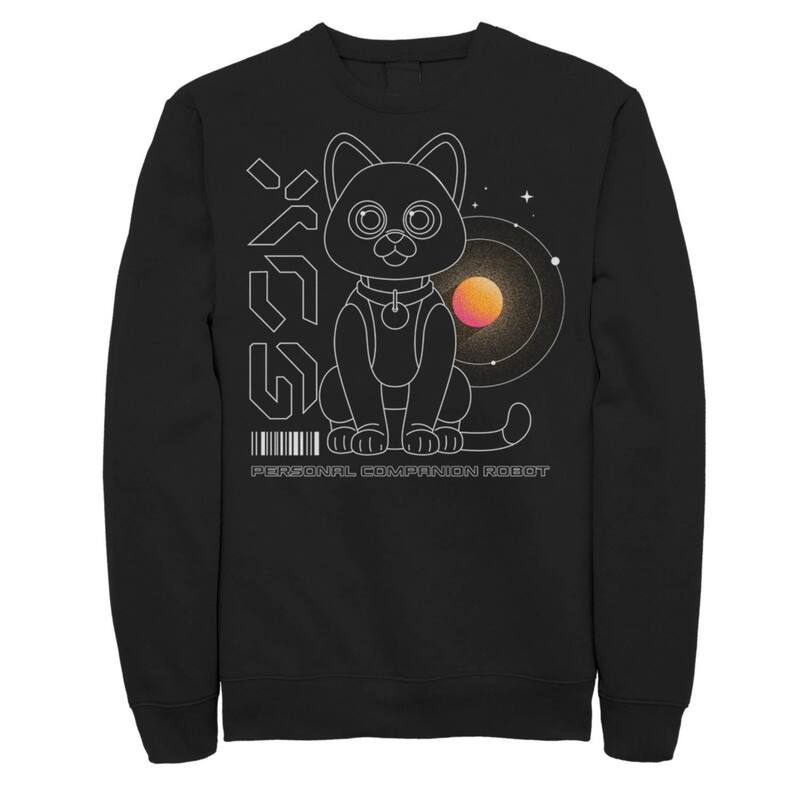 ウォルトディズニー ピクサー レディース トップス プルオーバー 流汗 Disney / Pixar\u0027s Lightyear Sox Men\u0027s Personal Companion Robot Barcode Sweatshirt Black 黒いこと