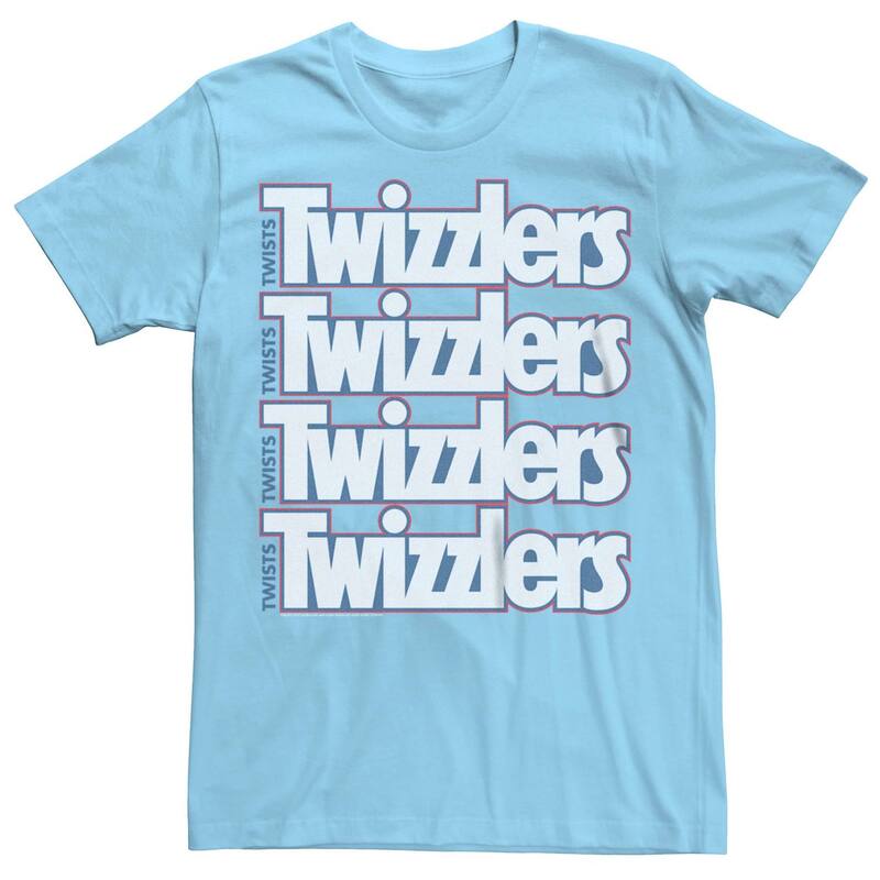アニメキャラクター レディース トップス Tシャツ ロゴ グラフィック Licensed Character Men's Twizzlerstacked Simple Logo Graphic Tee Light Blue ブルー