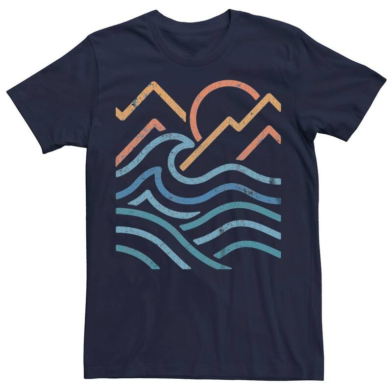 アンブランデッド レディース トップス Tシャツ グラフィック Unbranded Men's Mountain Beach Sunrise Graphic Tee Navy ネイビー