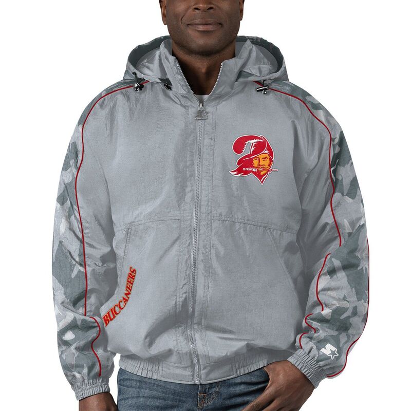 クランク レディース アウター 上衣・上衣 Men\u0027starter Gray Tampa Bay Buccaneers Thursday Night Gridiron Throwback Full-Zip Jacket Buc Grey 薄墨色