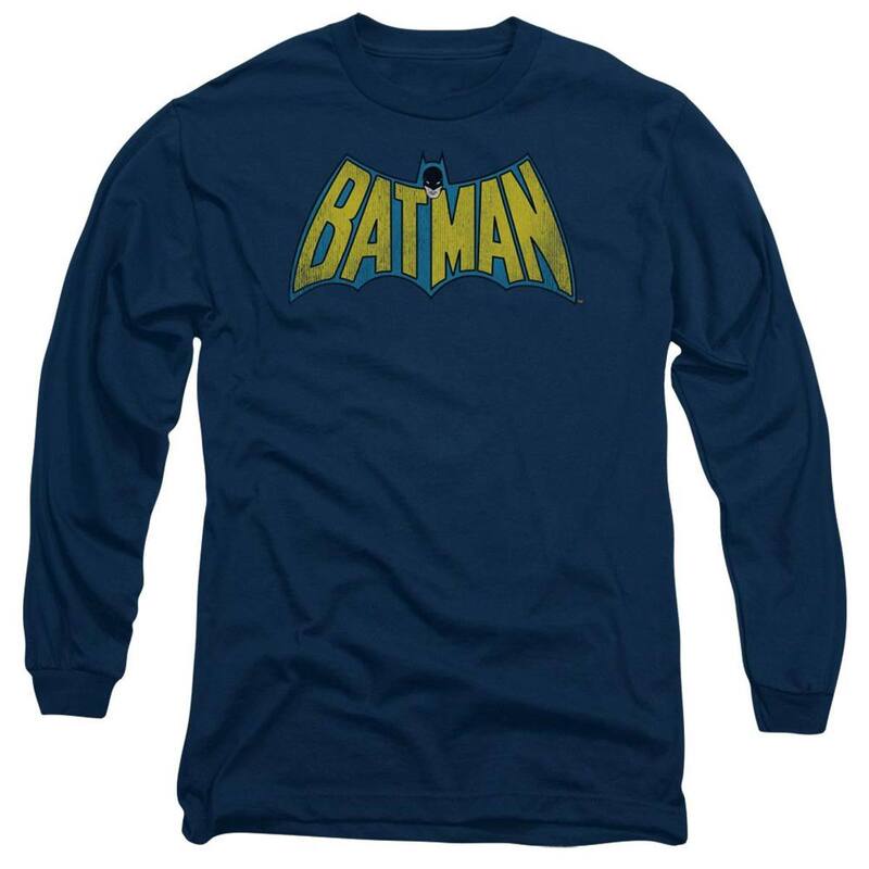 アニメ文字記号 レディース トップス プルオーバー ロゴタイプ Licensed Character Dcomics Classic Batman Logo Long Sleeve Adult-shirt Navy 米国海軍