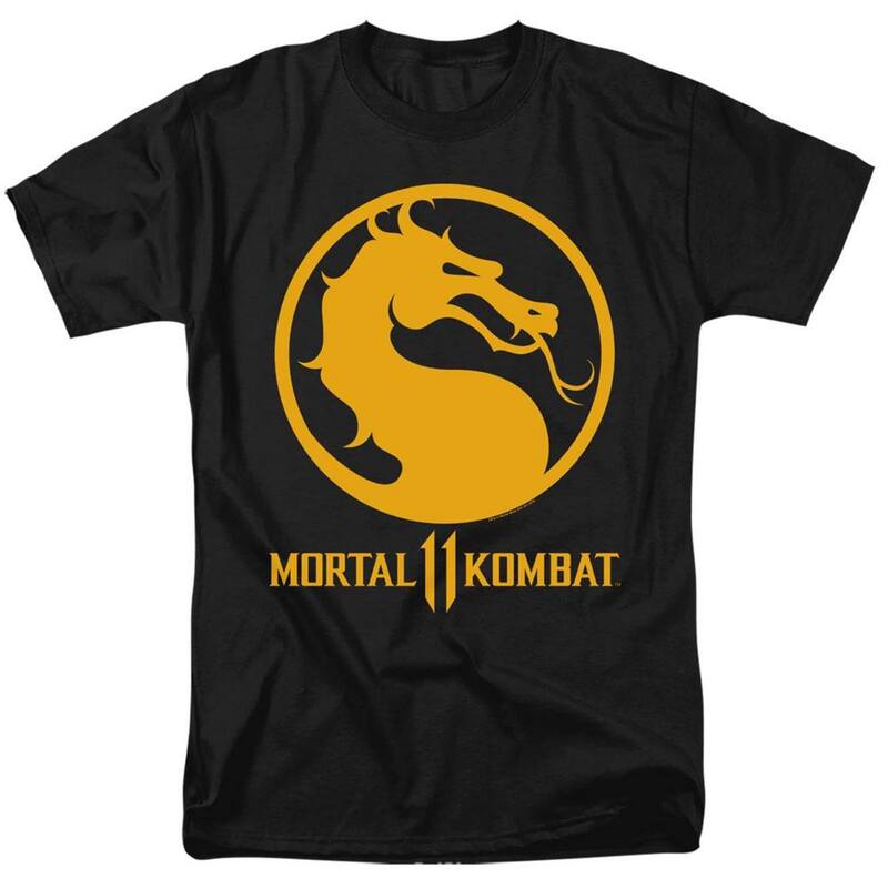 アニメキャラクター レディース トップス Tシャツ ロゴ Licensed Character Mortal Kombat 11 Dragon Logo Short Sleeve Adult-shirt Black ブラック｜ReVida 店