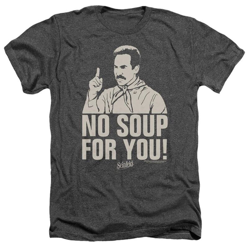 アニメキャラクター レディース トップス Tシャツ Licensed Character Seinfeld No Soup Adult Heather T-shirt Charcoal チャコール
