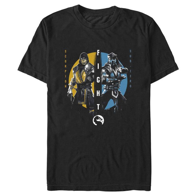 アニメキャラクター レディース トップス Tシャツ グラフィック Licensed Character Men's Mortal Kombat Scorpion Fight Subzero Graphic Tee Black ブラック