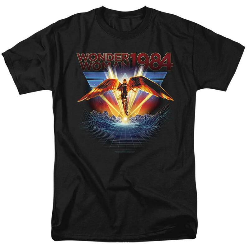 アニメキャラクター レディース トップス Tシャツ Licensed Character Wonder Woman 84 Metal Short Sleeve Adult-shirt Black ブラック