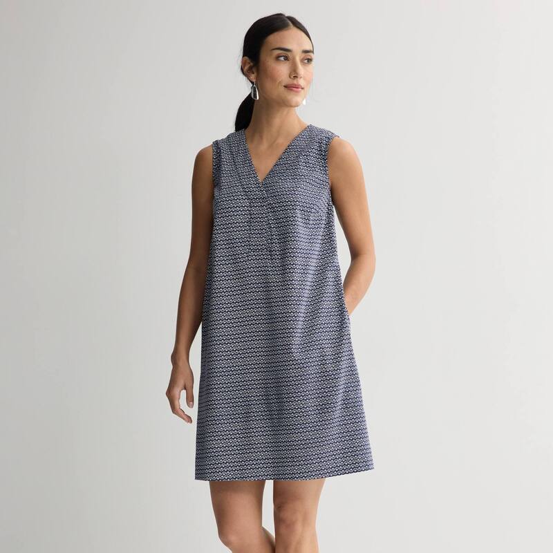ソノマ レディース トップス 衣装 Women\u0027sonoma Goods For Lifeveryday Shift Dress Navy Shell Print 米国海軍
