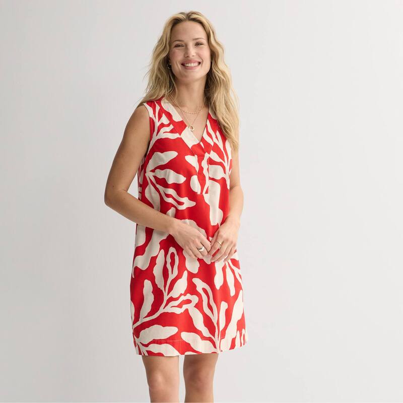 ソノマ レディース トップス 衣装 Women\u0027sonoma Goods For Lifeveryday Shift Dress Red Tan Leaf 赤いこと