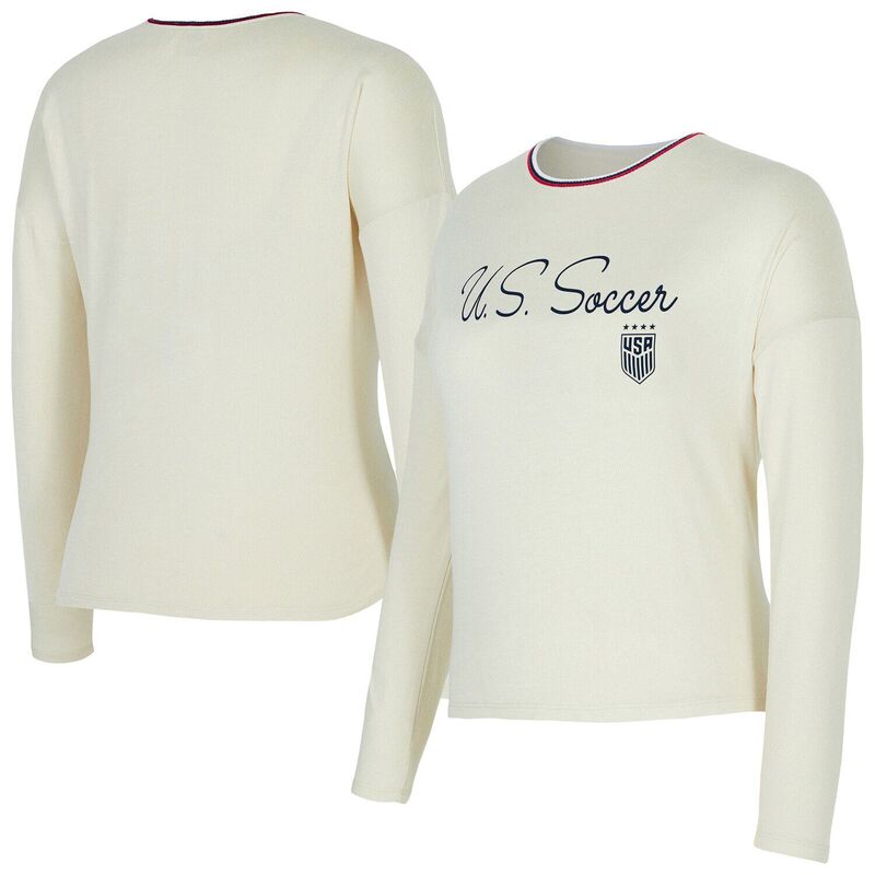 アンブランデッド レディース トップス プルオーバー 汗水 編み物 Unbranded Women\u0027s Conceptsport Cream USWNT Kaki Hacci Knit Pullover Sweatshirt Soc Beige ベージュ