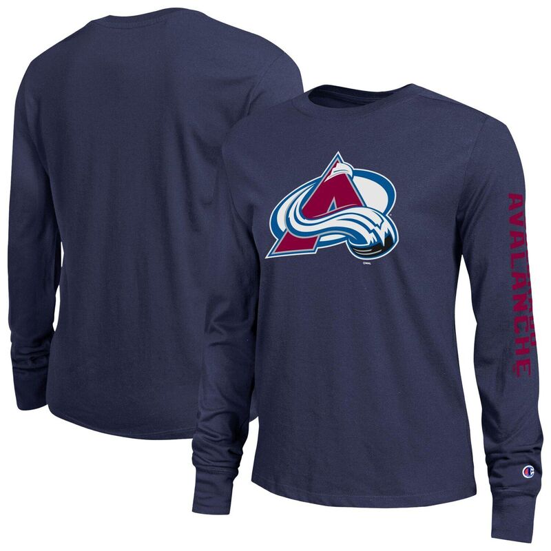 はやりっ児 レディース トップス ティーシャツ Women\u0027s Champion Blue Colorado Avalanche 2-Hit Long Sleeve T-Shirt Ava Blue 青色 Tシャツ・カットソー-レディースファッション-トップス
