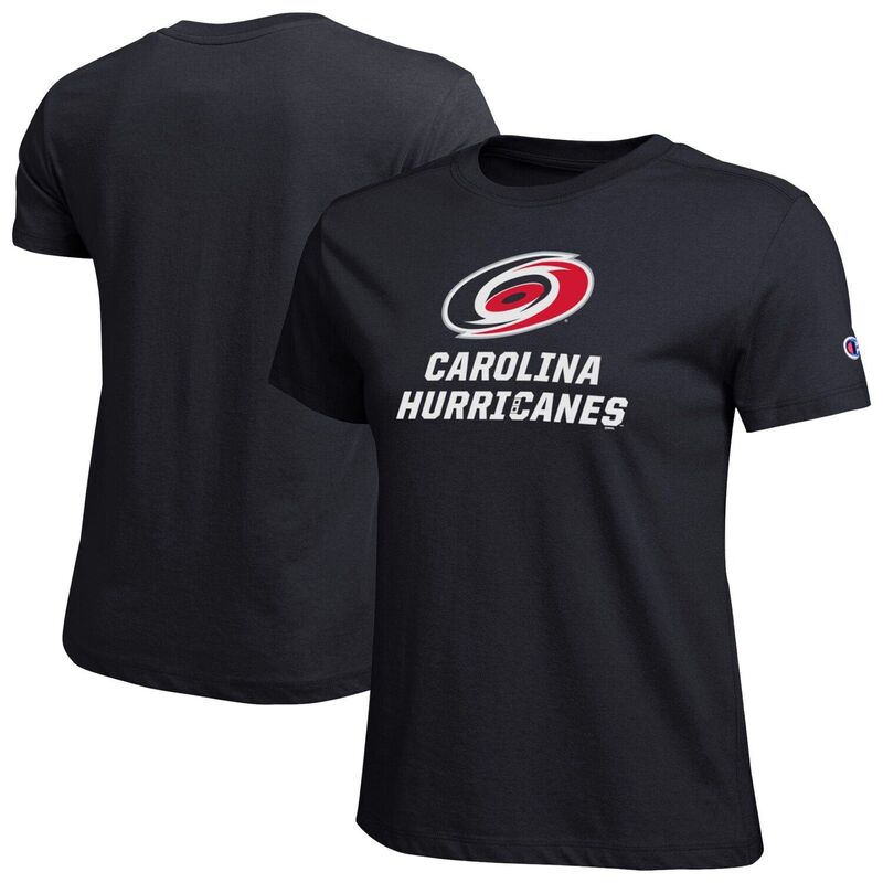 チャンピオン レディース トップス Tシャツ Women's Champion Black Carolina Hurricanes Wordmark Lockup T-Shirt Hur Black ブラック|ReVida 店