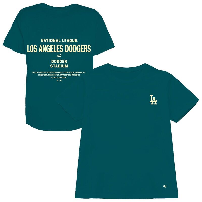 フォーティセブンブランド レディース トップス Tシャツ プラスサイズ クロップド 47 Brand Women 47 Tealos Angeles Dodgers Plusize Leon City Cropped T-Shirt Lad Blue ブルー