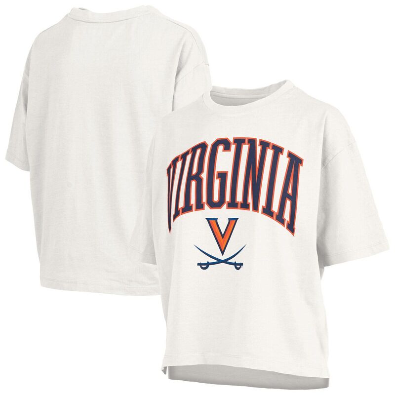 押し付けるボックス席 レディース トップス プルオーバー 足し加える大きさ Women\u0027s Pressbox White Virginia Cavaliers Plusize Nelson Motley Crew Oversized Slub T-Shirt Uva White 白いこと