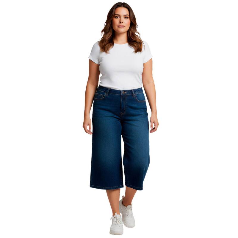 アベニュー レディース ボトムス ジーンズズボン下 付け加える大いさ Avenue Women\u0027s Plusize Butter Denim Wide-Leg Crop Dark Wash ジーンズ レディースファッション-ボトムス