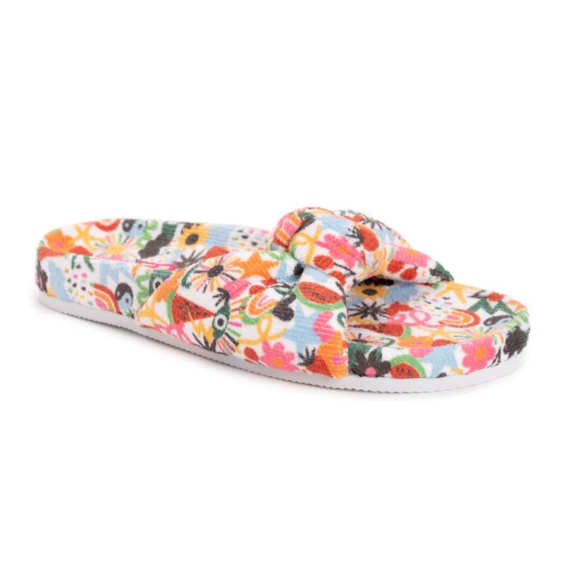 ムクルクス レディース シューズ サンダル プラスサイズ MUK LUKS Nura Knotted Plush Women'slide Slippers Multi Whimsy マルチカラー