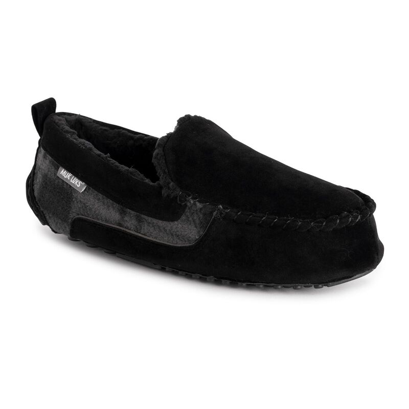 ムクルクス メンズ シューズ サンダル MUK LUKSR Emmett Men's Moccasin Slippers Black ブラック｜ReVida 店