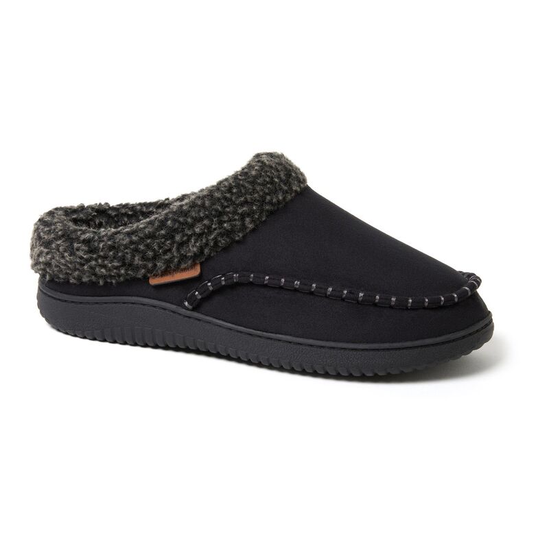 ディアフォームズ メンズ シューズ サンダル スエード Dearfoams Marshall Microsuede Men's Clog Slippers Black ブラック｜ReVida 店