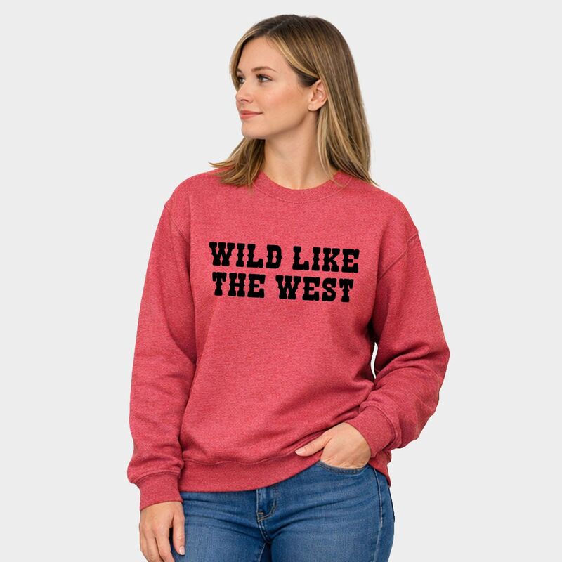 Simply Sage Market レディース トップス ティーシャツ 流汗 グラフィック Simply Sage Market Wild Like The West - Women\u0027s Graphic Sweatshirt Heathered ギョリュウモドキ Tシャツ・カットソー-レディースファッション-トップス