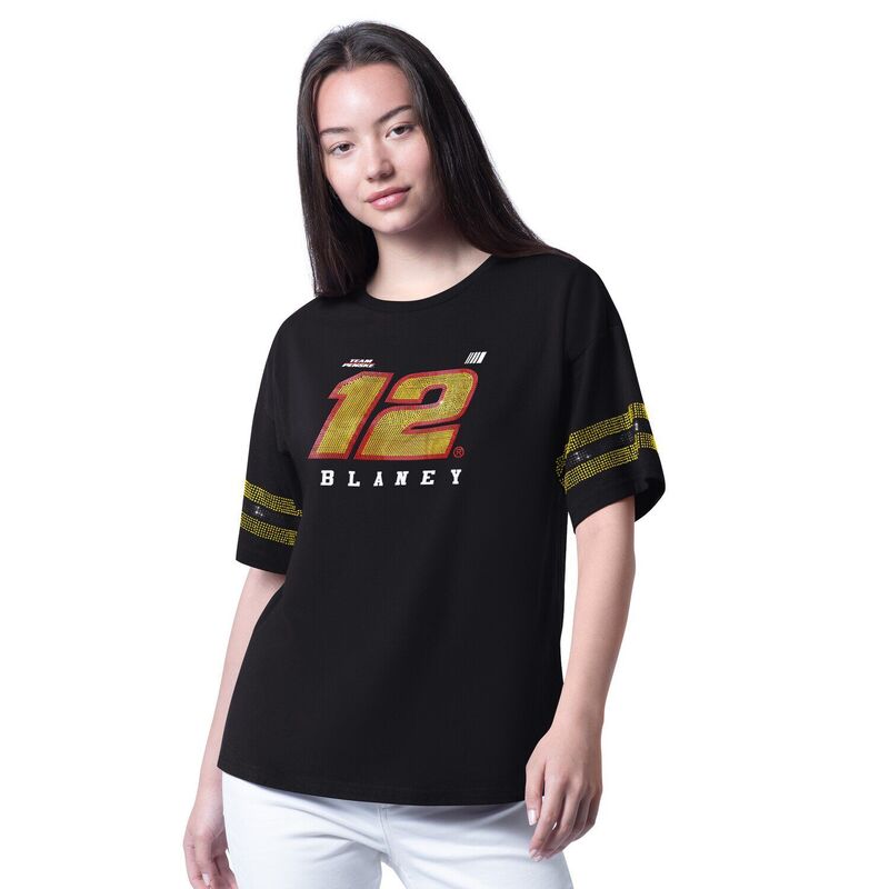 ジースリー フォーハー バイ 長い巻き毛 バンクス レディース トップス プルオーバー Women\u0027s G-III 4Her by Carl Banks Black Ryan Blaney Fan Catch T-Shirt Nas Black 黒いこと