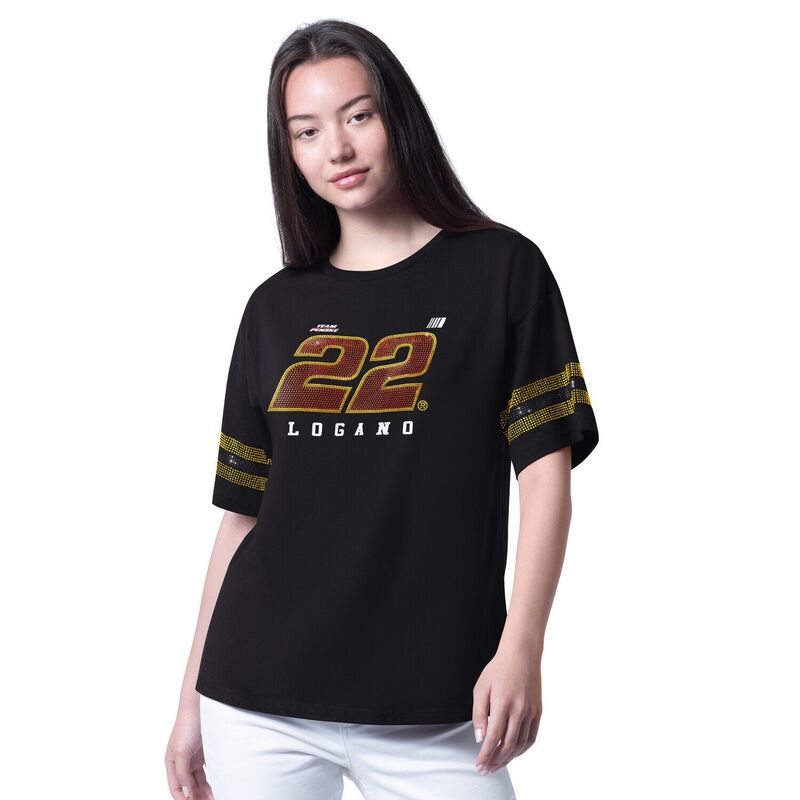 ジースリー フォーハー バイ 長い巻き毛 バンクス レディース トップス プルオーバー Women\u0027s G-III 4Her by Carl Banks Black Joey Logano Fan Catch T-Shirt Nas Black 黒いこと
