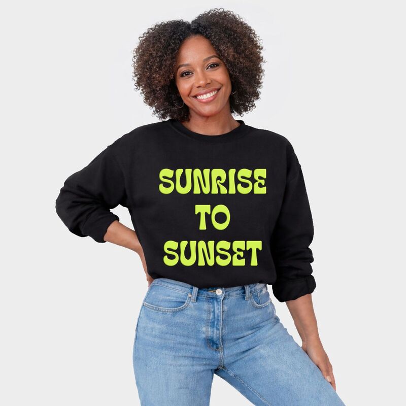 Simply Sage Market レディース トップス ティーシャツ 刷り上げる 流汗 グラフィック Simply Sage Market Sunrise To Sunset Puff Print - Women\u0027s Graphic Sweatshirt Midnight Tシャツ・カットソー-トップス-レディースファッション