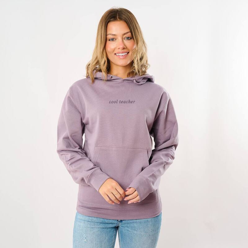 Simply Sage Market レディース トップス ティーシャツ 刺しゅう パーカー グラフィック Simply Sage Market Embroidered Cool Teacher - Women\u0027s Graphic Hoodie Plum 酸桃 レディースファッション-トップス-Tシャツ・カットソー