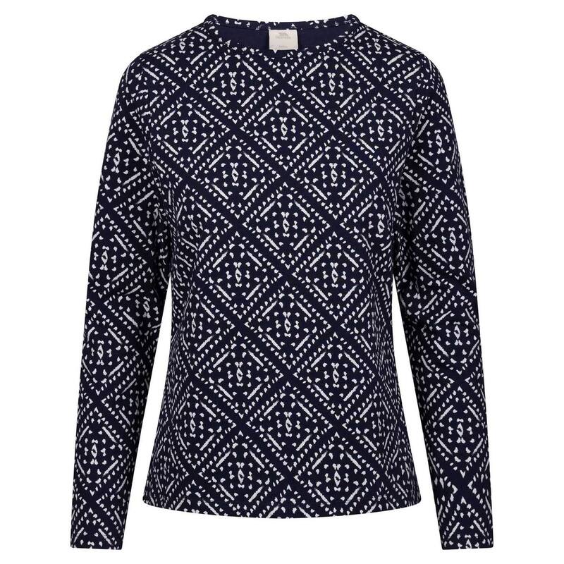 トレス通り手形 レディース トップス プルオーバー 長袖 Trespass Womens/Ladies Daniela Patterned Long-Sleeved Top Navy 米国海軍
