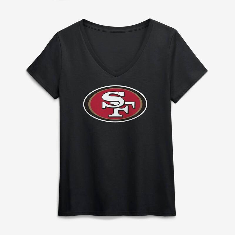 アンブランデッド レディース トップス Tシャツ Vネック ロゴ Unbranded Women's Logo Athletic Black San Francisco 49ers Primary Logo V-Neck T-Shirt 49r Black ブラック|ReVida 店