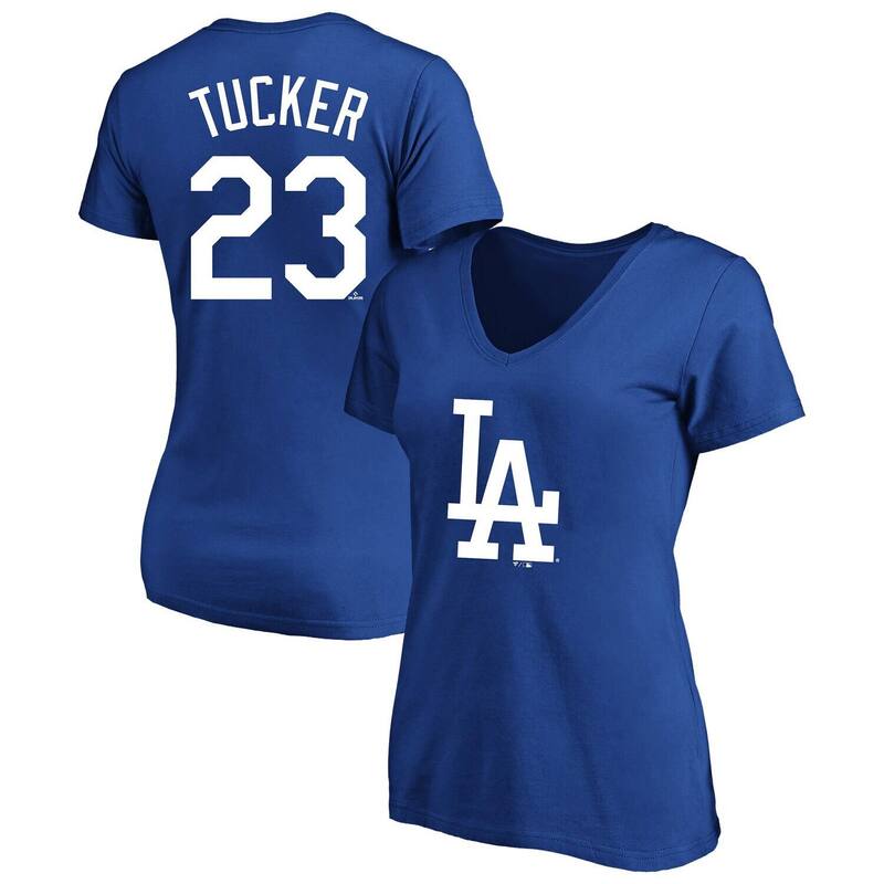 プロファイル レディース トップス プルオーバー Vのど首 足し加える大きさ Women\u0027s Profile Kyle Tuckeroyalos Angeles Dodgers Plusize Name \u0026 Number V-Neck T-Shirt Lad Blue 青色