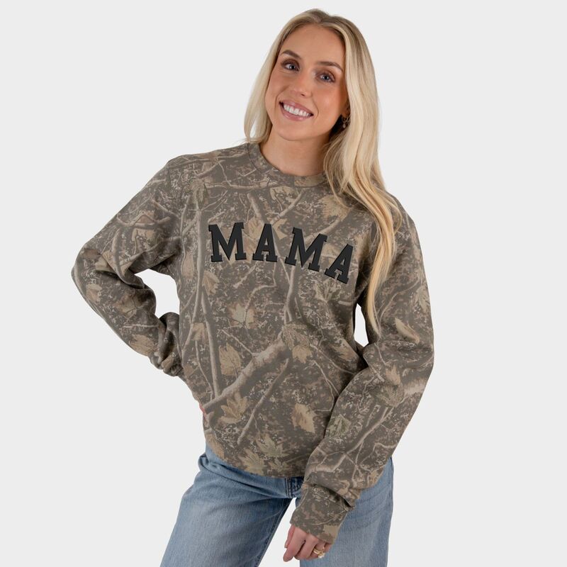 Simply Sage Market レディース トップス プルオーバー 刷り上げる 汗水 Simply Sage Market Mama Bold Puff Print - Women\u0027s Heavyweight Camo Sweatshirt Camo