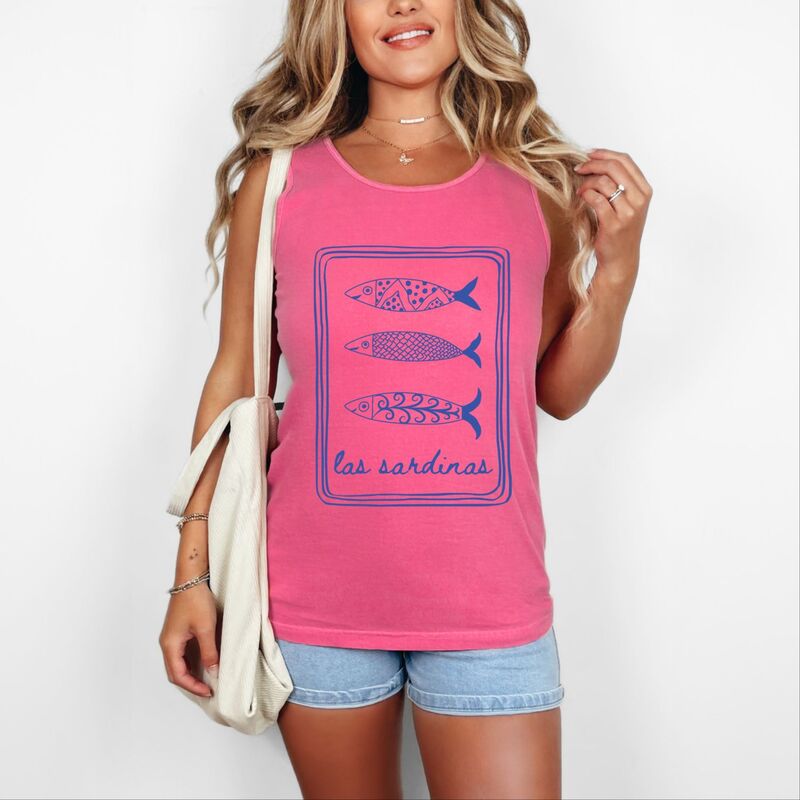Simply Sage Market レディース トップス ティーシャツ グラフィック Simply Sage Market Lasardinas - Women\u0027s Garment Dyed Graphic Tank Top Crunchberry レディースファッション-Tシャツ・カットソー-トップス