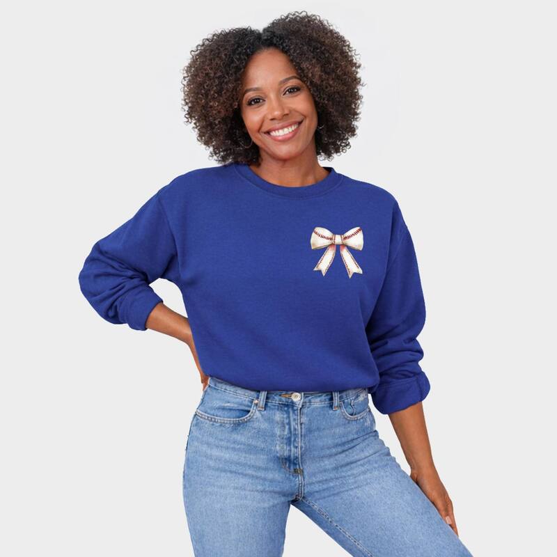 Simply Sage Market レディース トップス ティーシャツ 流汗 グラフィック Simply Sage Market Baseball Game Day Stacked Coquette Front and Back Design - Women\u0027s Graphic Sweatshirt Royal Tシャツ・カットソー-レディースファッション-トップス